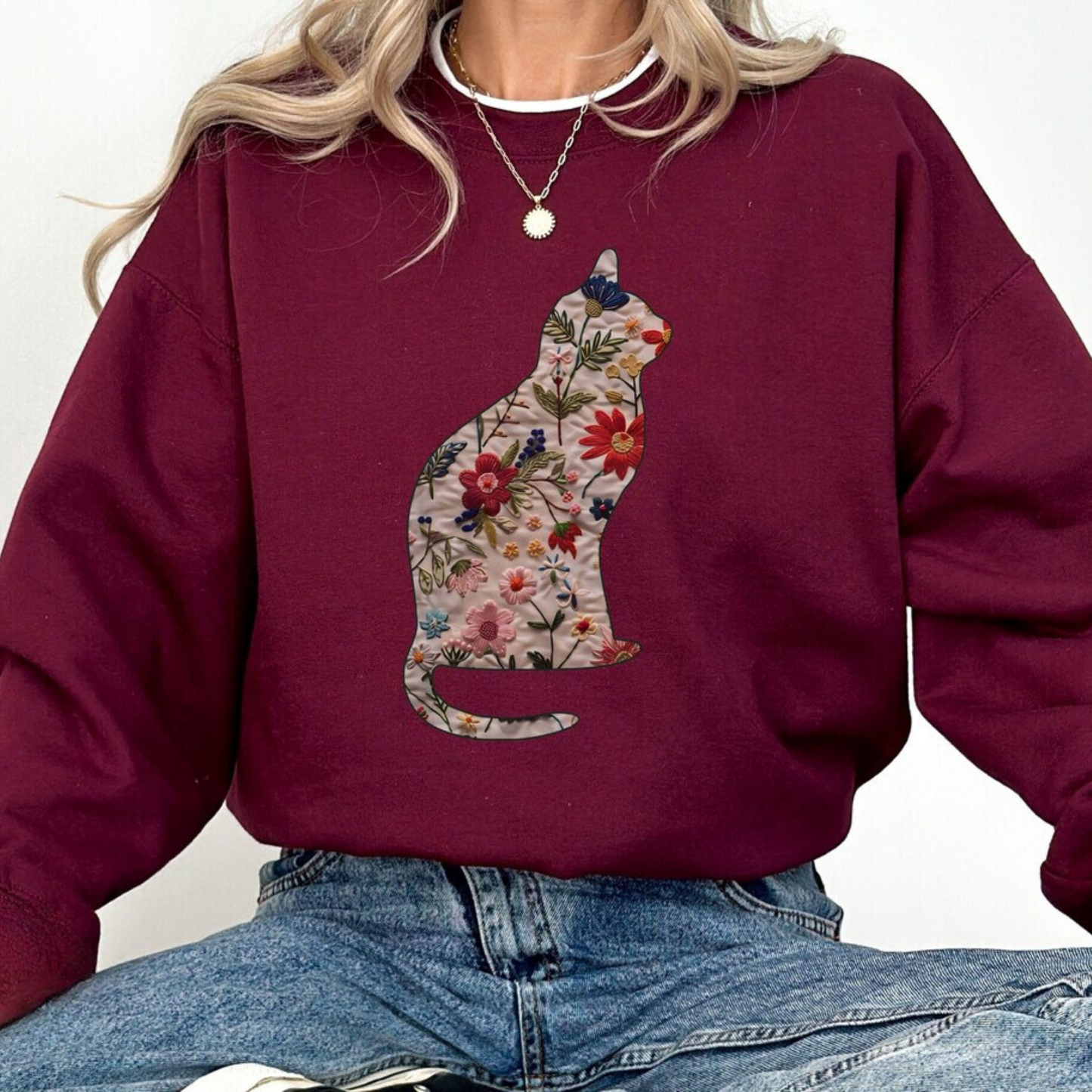 Floral Cat Sweater