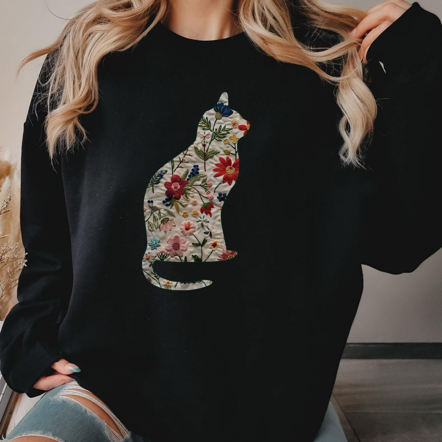 Floral Cat Sweater