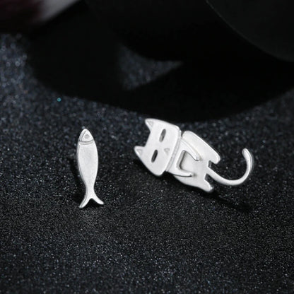 Asymmetric Cat Earrings