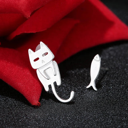 Asymmetric Cat Earrings