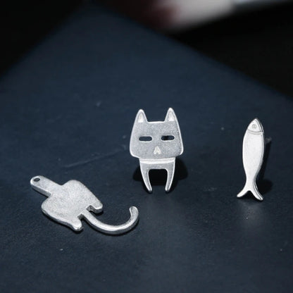 Asymmetric Cat Earrings