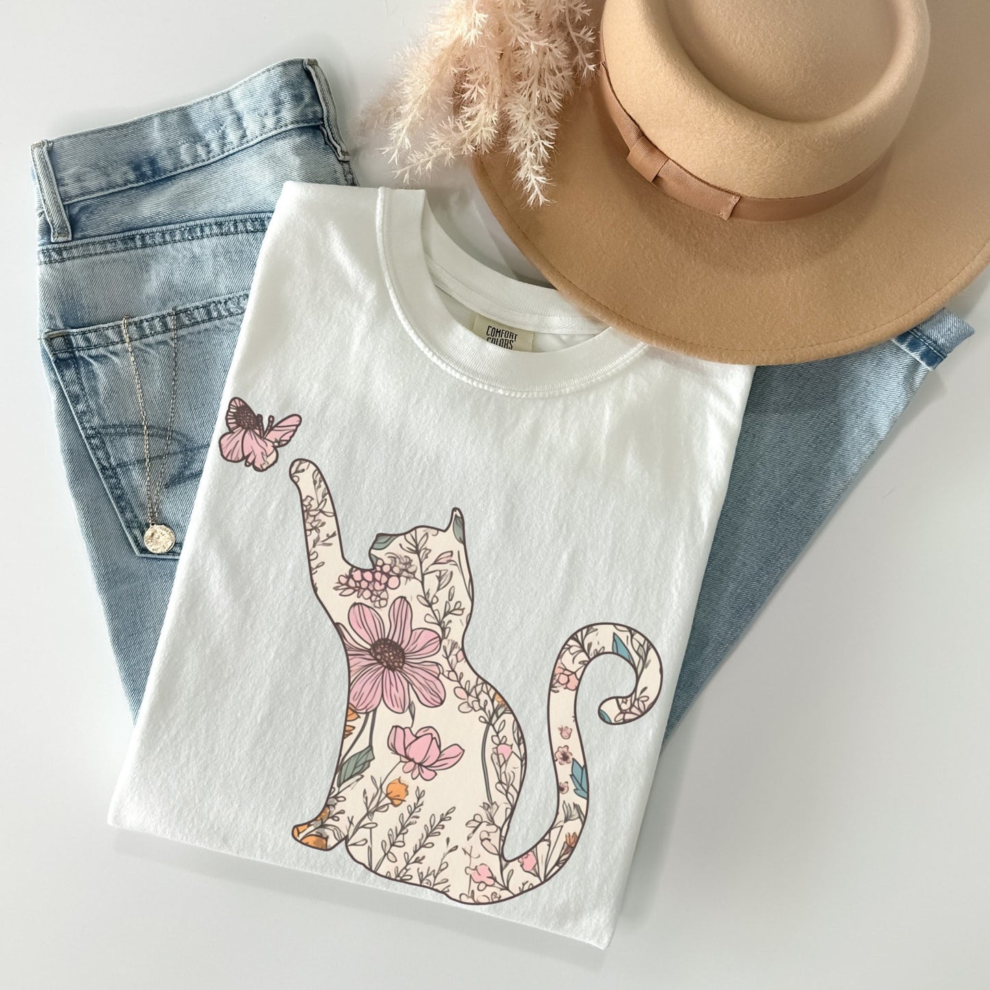 Floral Cat Tee V5