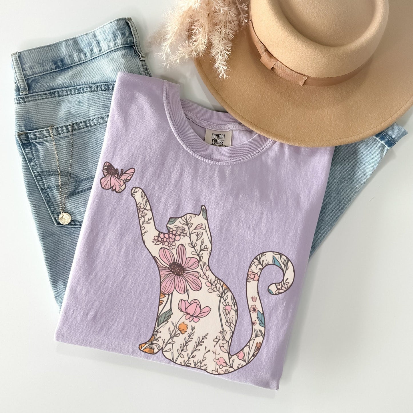 Floral Cat Tee V5