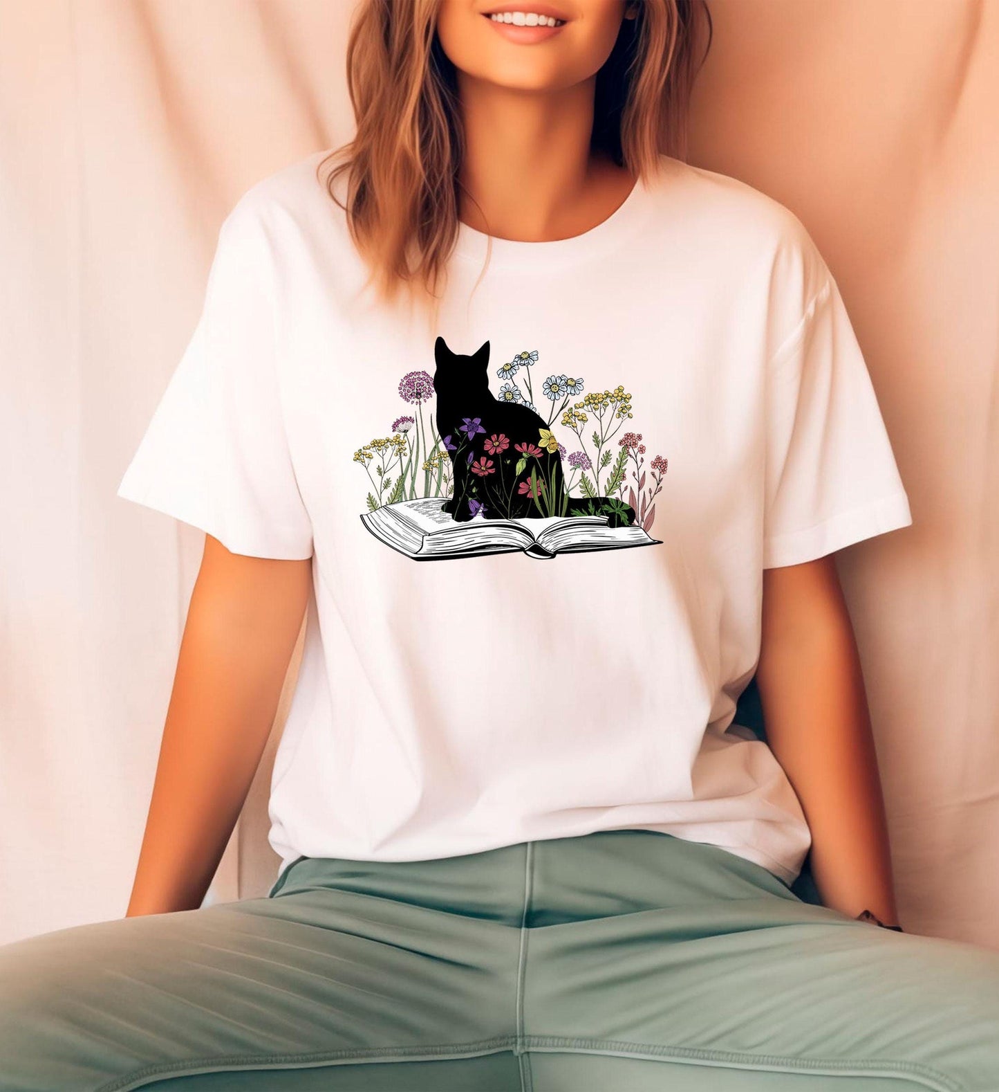 Cat Book Tee New