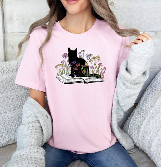 Cat Book Tee New